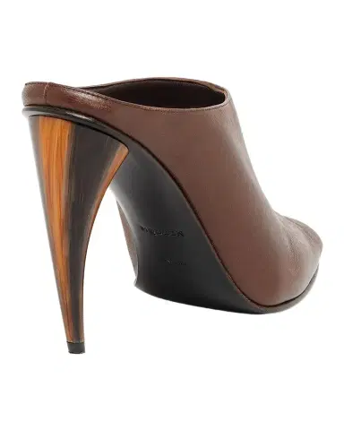 McQueen 105mm Horn Leather Peep-Toe Mules | Thumbnail 1