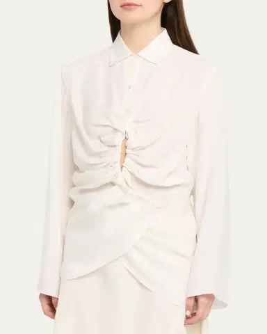 MM6 MAISON MARGIELA Long-Sleeve Drawstring Shirt | Thumbnail 8