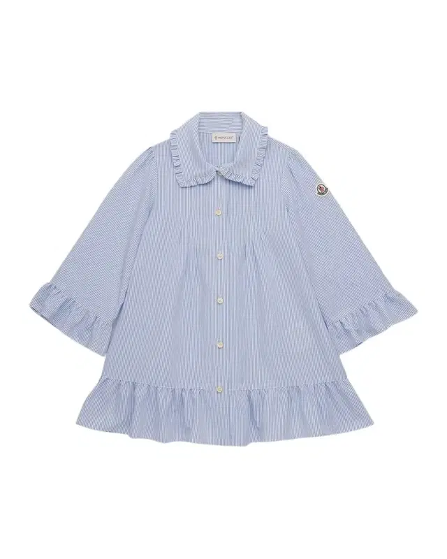 Girl 's Ruffled Striped Shirtdress, Size 4-6