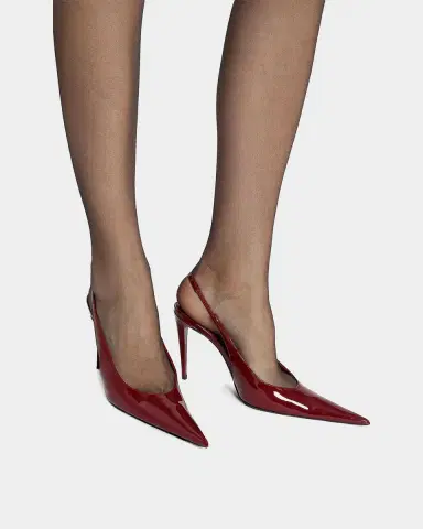 Saint Laurent 95mm Vernice Patent Leather Slingback Pumps | Thumbnail 2 Saint Laurent 95mm Vernice Patent Leather Slingback Pumps | Thumbnail 2