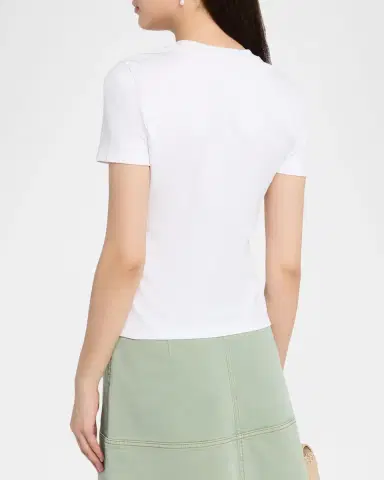 TANYA TAYLOR Kelsey Short-Sleeve Gathered Tee | Thumbnail 3