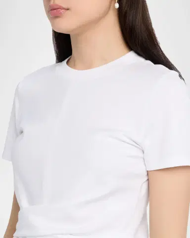 TANYA TAYLOR Kelsey Short-Sleeve Gathered Tee | Thumbnail 5