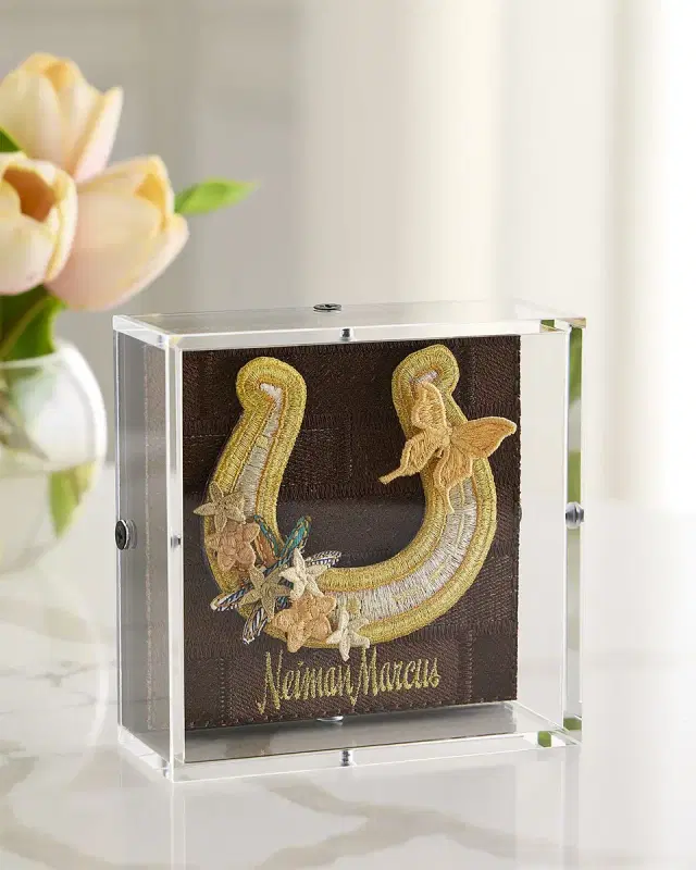 Stephen Wilson Studio "Horseshoe Luck" Petite Embroidered Art