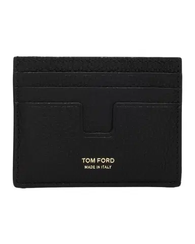 TOM FORD Men's Grain Leather T Line Card Holder | Thumbnail 1 TOM FORD Men's Grain Leather T Line Card Holder | Thumbnail 1