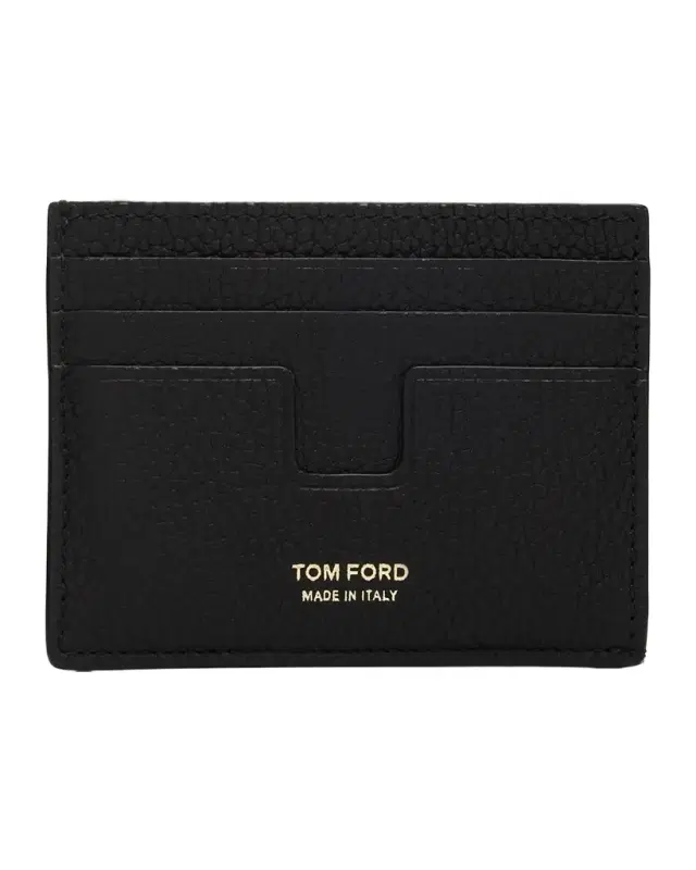TOM FORD Men 's Grain Leather T Line Card Holder