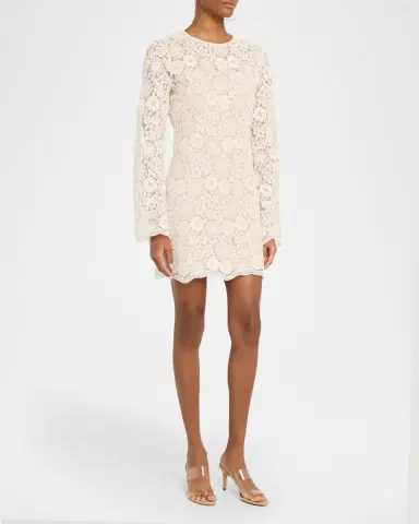 Veronica Beard Teresia Floral Lace A-Line Minidress | Thumbnail 4