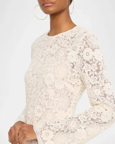 Veronica Beard Teresia Floral Lace A-Line Minidress | Thumbnail 5