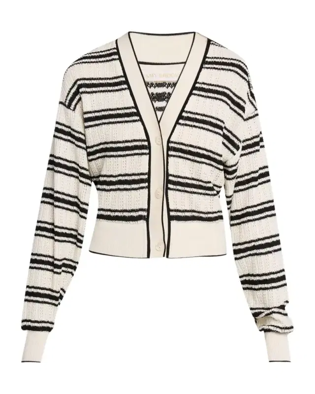 Romy Striped Crochet Cardigan