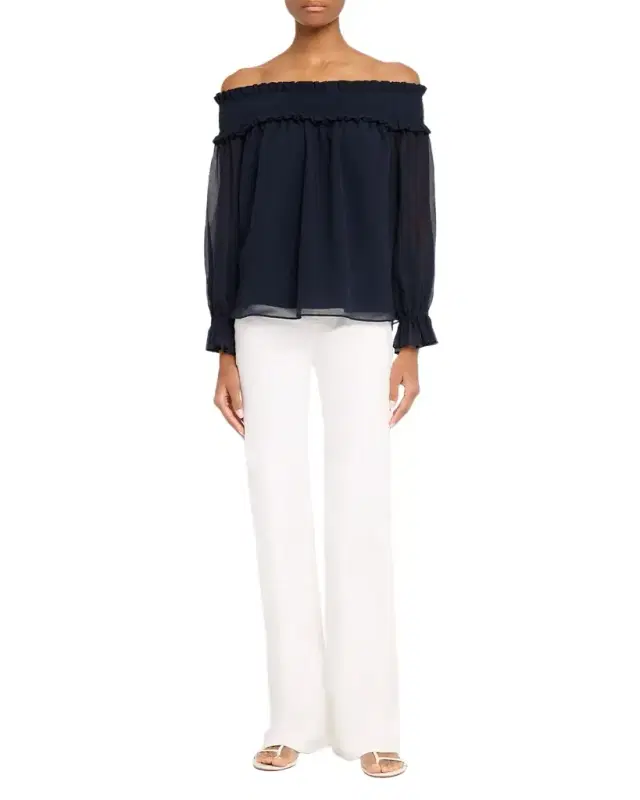 Callum Off-The-Shoulder Chiffon Blouse