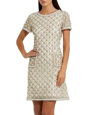 Mac Duggal Beaded Embellished Minidress | Thumbnail 1 Mac Duggal Beaded Embellished Minidress | Thumbnail 1