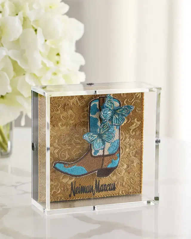 Stephen Wilson Studio "The Western Boot" Petite Embroidered Art