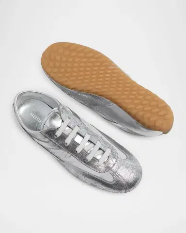 Alexander McQueen Men's Boxe Leather & Nylon Low-Top Sneakers | Thumbnail 3