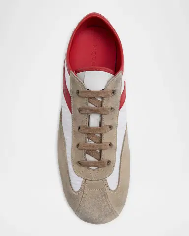 McQueen Men 's Boxe Suede, Nylon, & Leather Low-Top Sneakers | Thumbnail 3
