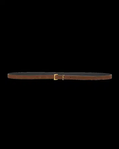 Saint Laurent Cassandre Thin Suede Belt | Thumbnail 2