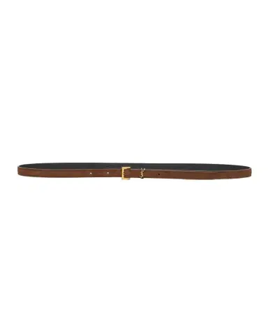 Saint Laurent Cassandre Thin Suede Belt | Thumbnail 1