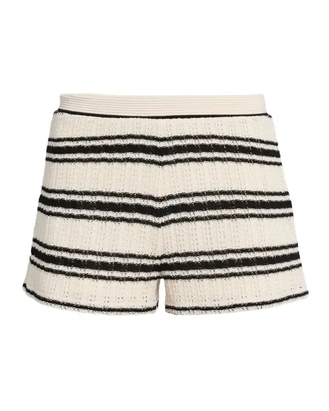 Olympia Striped Crochet Shorts