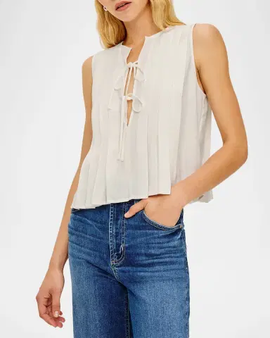 Rails Aja Pleated Sleeveless Top | Thumbnail 4