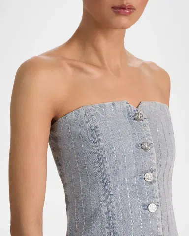 Alice + Olivia Kelcey Denim Strapless Top | Thumbnail 5 Alice + Olivia Kelcey Denim Strapless Top | Thumbnail 5