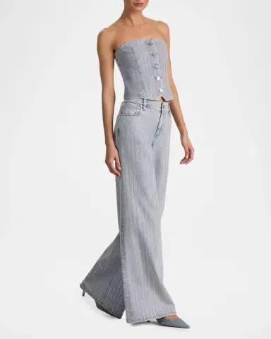 Alice + Olivia Kelcey Denim Strapless Top | Thumbnail 6 Alice + Olivia Kelcey Denim Strapless Top | Thumbnail 6