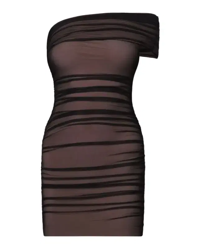 Hervé Léger The Oralie Ruched Mesh Mini Dress
