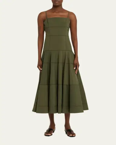 Veronica Beard Ilona Tiered Faille Midi Dress | Thumbnail 2