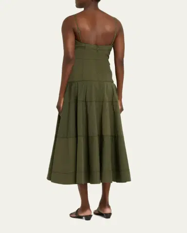Veronica Beard Ilona Tiered Faille Midi Dress | Thumbnail 3