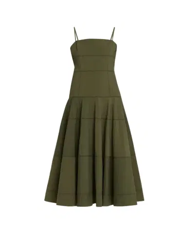 Veronica Beard Ilona Tiered Faille Midi Dress | Thumbnail 1
