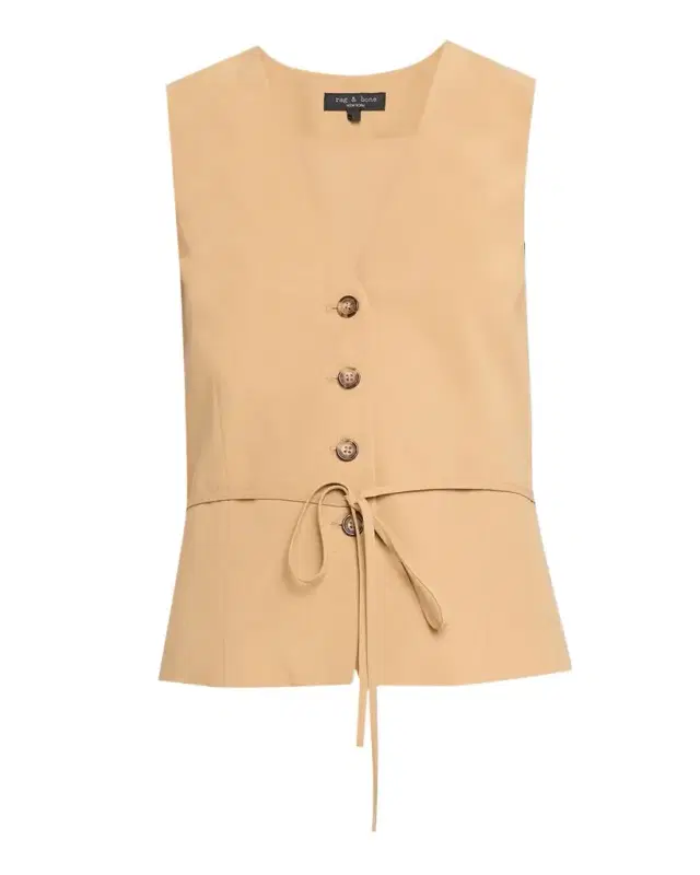 Paulette Linen-Blend Vest