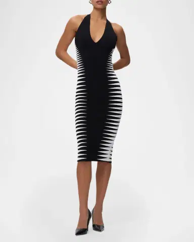 Hervé Léger The Amaris Geometric Bandage Midi Dress | Thumbnail 2 Hervé Léger The Amaris Geometric Bandage Midi Dress | Thumbnail 2