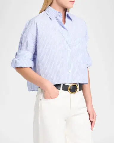 TWP Next Ex Striped Cropped Shirt | Thumbnail 3 TWP Next Ex Striped Cropped Shirt | Thumbnail 3