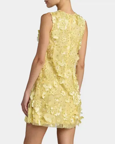 Mac Duggal Floral-Embellished Mesh Trapeze Minidress | Thumbnail 2 Mac Duggal Floral-Embellished Mesh Trapeze Minidress | Thumbnail 2