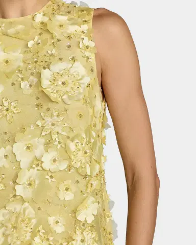 Mac Duggal Floral-Embellished Mesh Trapeze Minidress | Thumbnail 3 Mac Duggal Floral-Embellished Mesh Trapeze Minidress | Thumbnail 3
