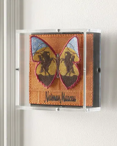 Stephen Wilson Studio "Cowboy Butterfly" Petite Embroidered Art | Thumbnail 4 Stephen Wilson Studio "Cowboy Butterfly" Petite Embroidered Art | Thumbnail 4