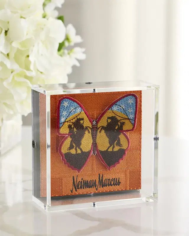 Stephen Wilson Studio "Cowboy Butterfly" Petite Embroidered Art