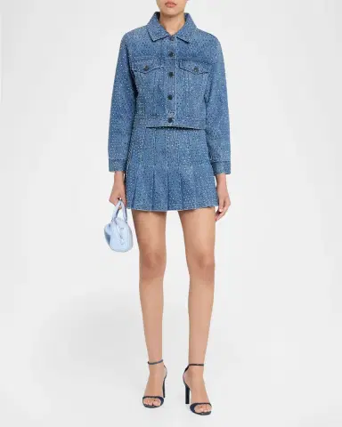 Alice + Olivia Chloe Embellished Denim Jacket | Thumbnail 2 Alice + Olivia Chloe Embellished Denim Jacket | Thumbnail 2
