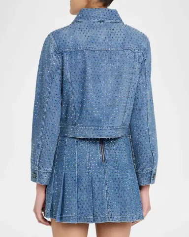 Alice + Olivia Chloe Embellished Denim Jacket | Thumbnail 3 Alice + Olivia Chloe Embellished Denim Jacket | Thumbnail 3