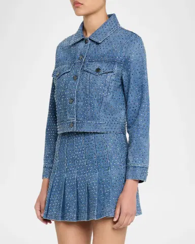 Alice + Olivia Chloe Embellished Denim Jacket | Thumbnail 4 Alice + Olivia Chloe Embellished Denim Jacket | Thumbnail 4