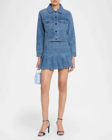 Alice + Olivia Carter Embellished Denim Mini Skirt | Thumbnail 2 Alice + Olivia Carter Embellished Denim Mini Skirt | Thumbnail 2