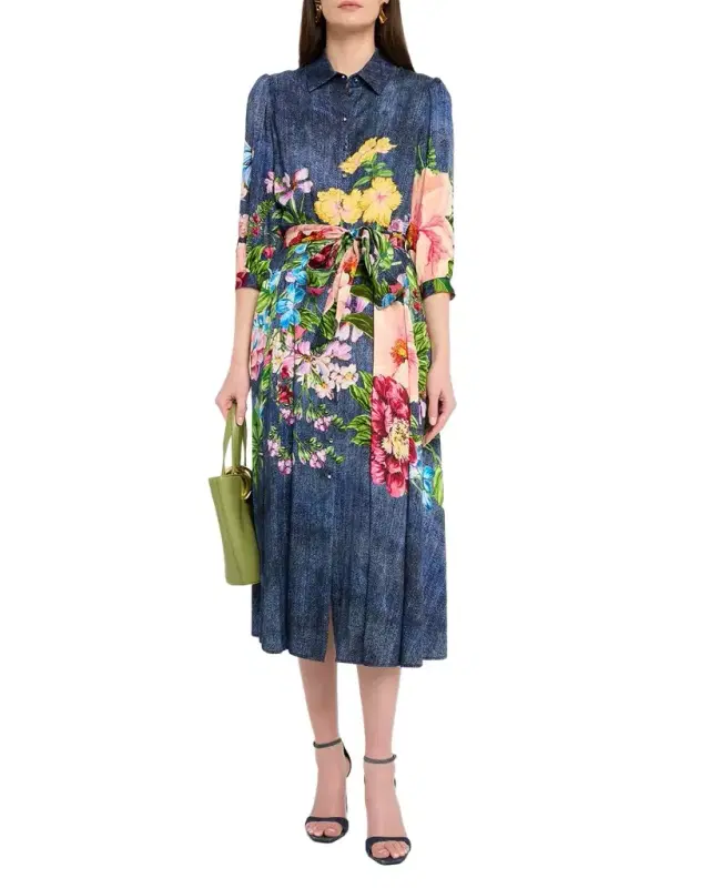The Johanna Floral-Print Midi Shirtdress