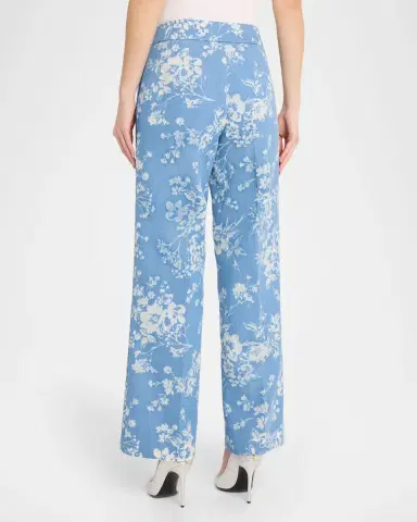 Elie Tahari The Gabby Straight-Leg Floral Denim Pants | Thumbnail 3 Elie Tahari The Gabby Straight-Leg Floral Denim Pants | Thumbnail 3