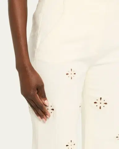 Veronica Beard Komi Eyelet Flare Pants | Thumbnail 5 Veronica Beard Komi Eyelet Flare Pants | Thumbnail 5