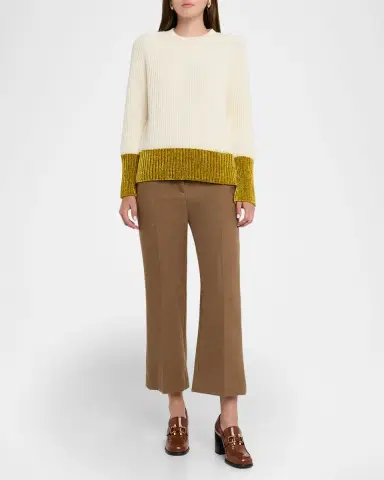 Marni Colorblock Fisherman Rib Crewneck Sweater | Thumbnail 2 Marni Colorblock Fisherman Rib Crewneck Sweater | Thumbnail 2