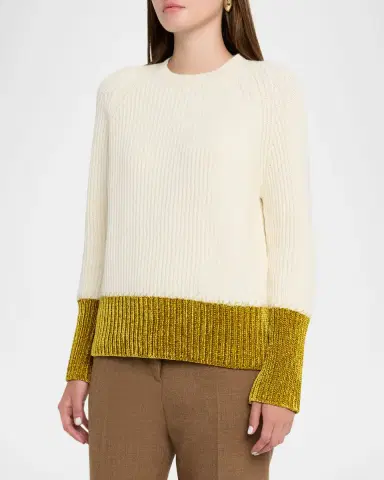 Marni Colorblock Fisherman Rib Crewneck Sweater | Thumbnail 4 Marni Colorblock Fisherman Rib Crewneck Sweater | Thumbnail 4