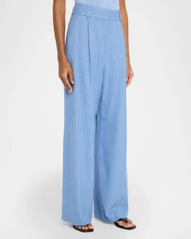 Veronica Beard Heyser Pinstripe Wide-Leg Pants | Thumbnail 4 Veronica Beard Heyser Pinstripe Wide-Leg Pants | Thumbnail 4