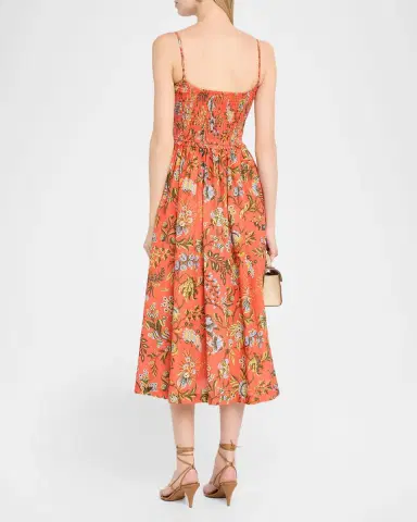 Cara Cara Carmen Floral Smocked Midi Dress | Thumbnail 3 Cara Cara Carmen Floral Smocked Midi Dress | Thumbnail 3