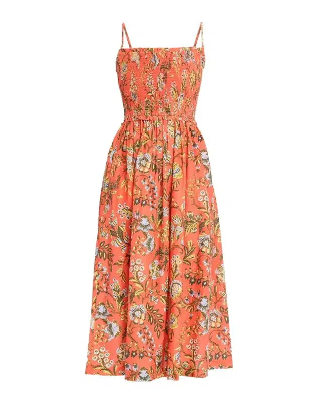 Cara Cara Carmen Floral Smocked Midi Dress