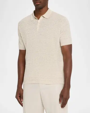 Bugatchi Men's Linen 3-Button Knit Polo Shirt | Thumbnail 4 Bugatchi Men's Linen 3-Button Knit Polo Shirt | Thumbnail 4