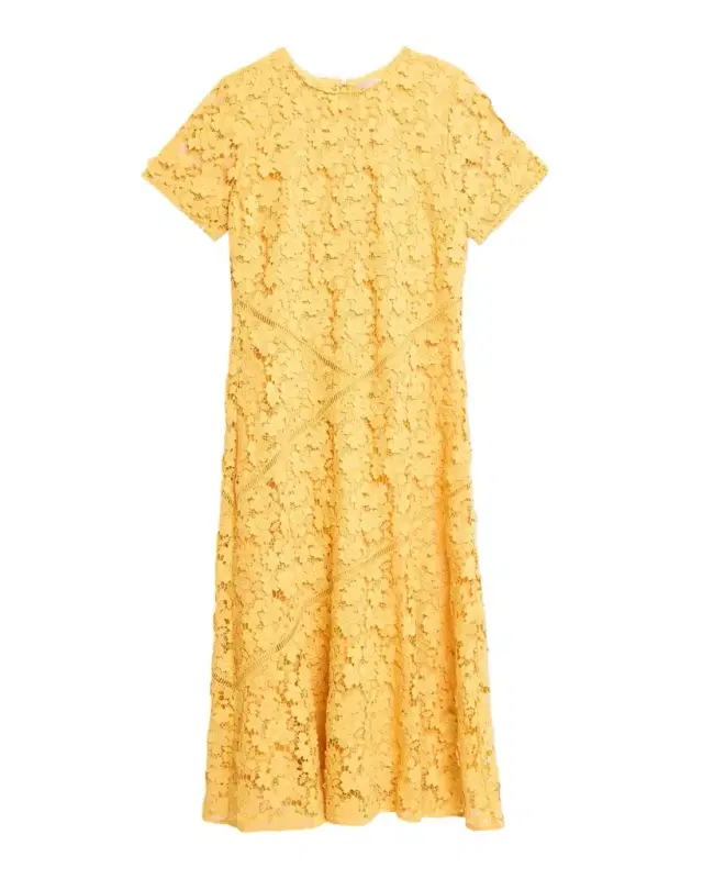 Elie Tahari The Marci Scalloped Floral Lace Midi Dress
