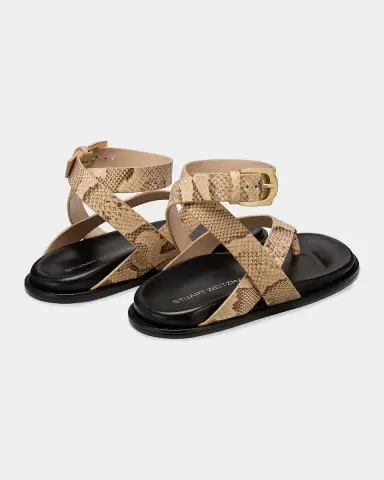 Stuart Weitzman MaryKate Snake-Printed Leather Sandals | Thumbnail 2