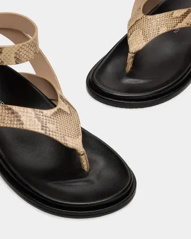 Stuart Weitzman MaryKate Snake-Printed Leather Sandals | Thumbnail 3